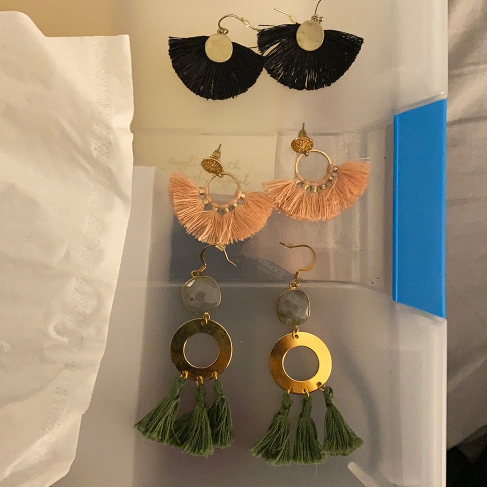 Tassel earring trio